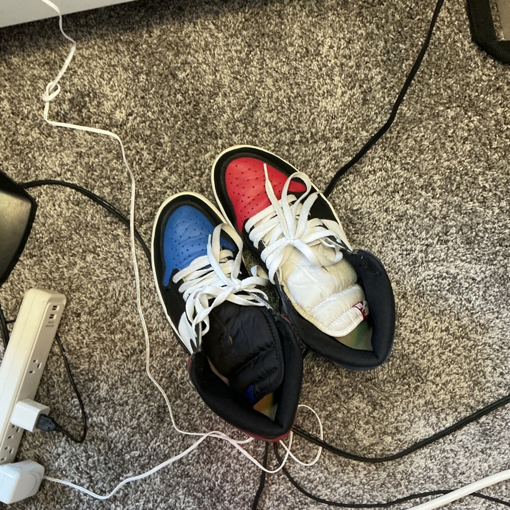COPY - Nike Men's High-Top Sneakers - Red, Blue, and Black - Picture 3 of 4